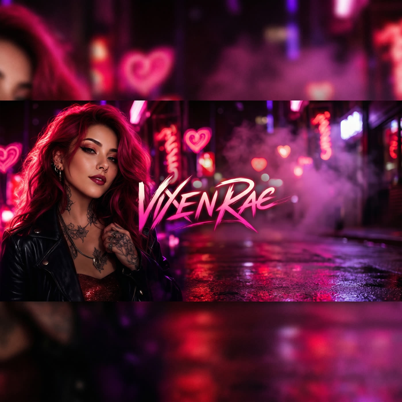 Vixen Rae standing straight, direct eye contact, unflinching expression