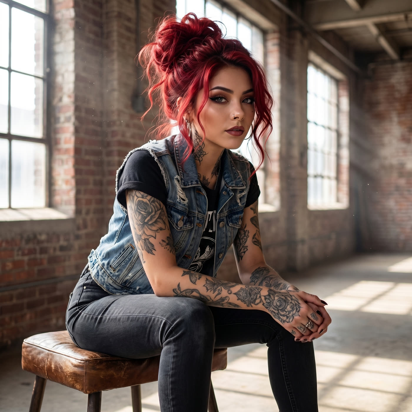 Vixen Rae sitting casually in her studio, candid and unposed