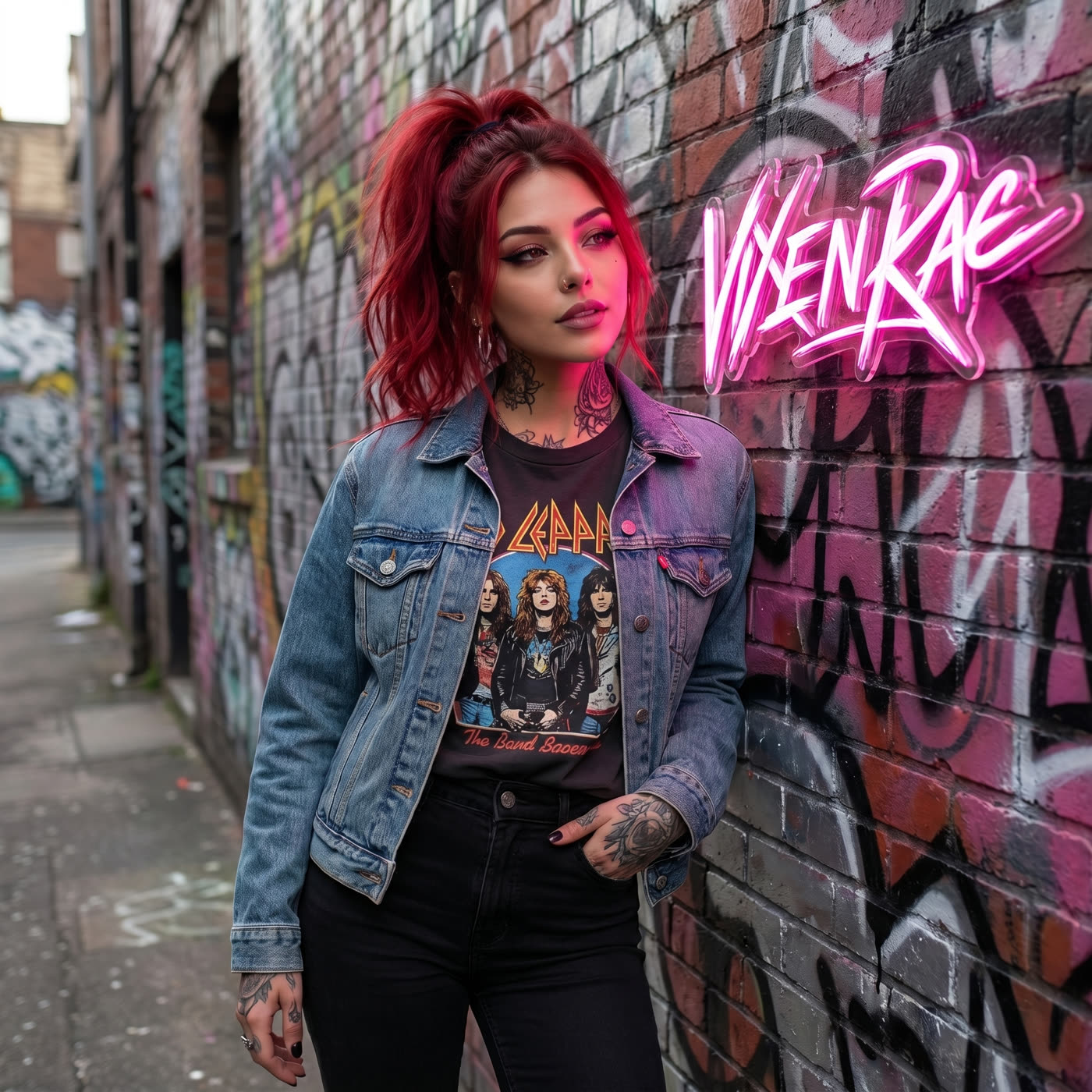 Vixen Rae thoughtful, city backdrop, grounded energy